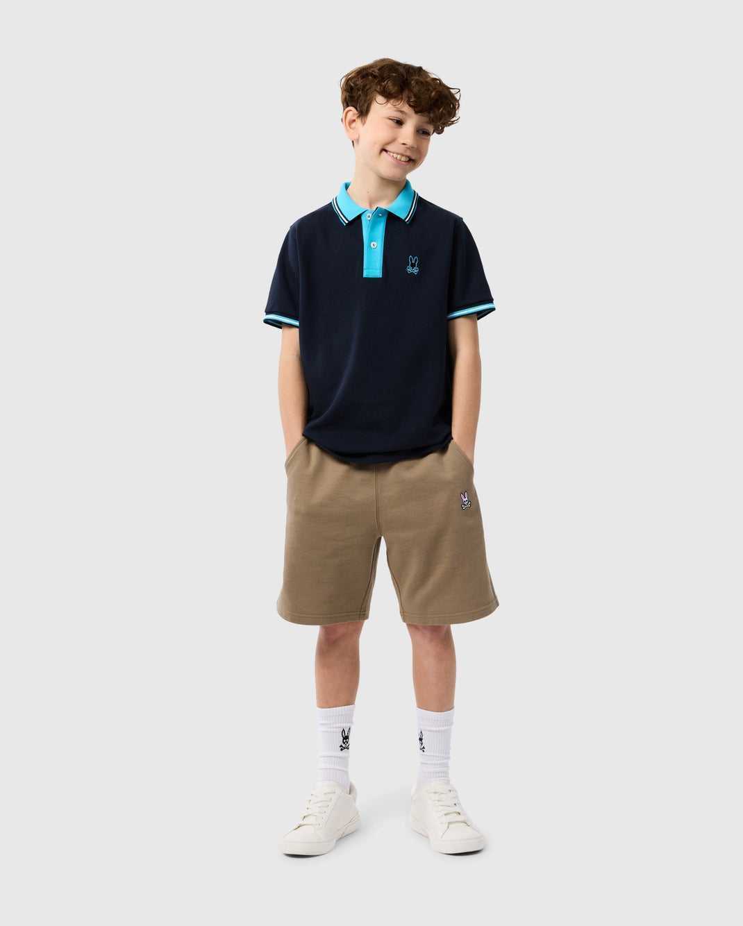 Polos Psycho Bunny Salina Pique Polo Shirt Bleu Marine Enfant | NMZ-51909404